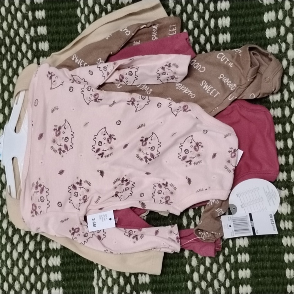 Four-piece porcupine bodysuits long sleeve